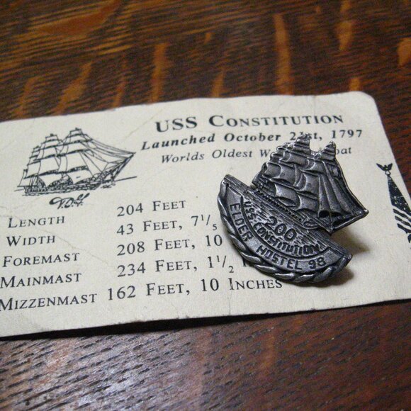 USS Constitution 1998 Anniversary Lapel Pin Card - Picture 9 of 9